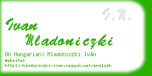 ivan mladoniczki business card